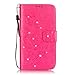 Nexus 6P Case,Huawei Nexus 6P Wallet Case,Phezen Beauty Luxury Bling Crystal Rhinestone Diamond Embossed Flower Butterfly PU Leather Flip Stand Wallet Case Card/Cash Slots for Huawei Nexus 6P,Hot Pink