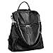 YALUXE Real Leather Backpack Women's Convertible Versatile Shoulder Bag (Upgraded 2.0) Black