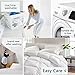 EASELAND All Season Queen Soft Quilted Down Alternative Comforter Hotel Collection Reversible Duvet Insert Fill with Corner Ties,Winter Warm Fluffy,White,88 by 88 Inches