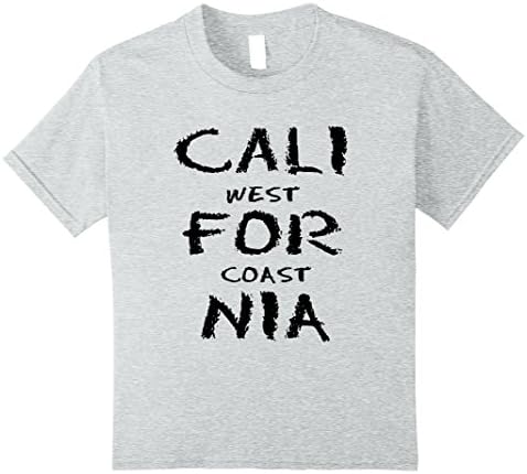 Kids Cali For Nia T-Shirt West Coast California Men Women Kids 10 Heather Grey