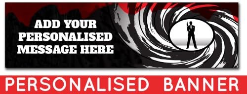 Personalised Banner 60" x 16.5" - Secret Agent - All Text Changeable (SA-1)