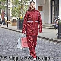 SHHOMELL Raincoat Suit Impermeable Women/Men Hooded Motorcycle Poncho Motorcycle Rainwear S-6XL Hiking Fishing Rain Gear Claret 399 6XL