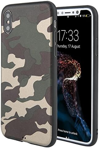 IRONHIDE iPhone X Case | Camouflage Design | Slim &amp; Lightweight | TPU Material | Provides 360° Protection (Army Green)
