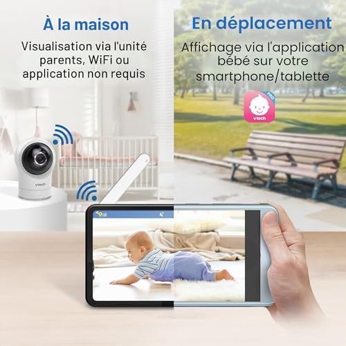 RM7764HD 1080p WiFi Remote Access Baby Monitor, 360° Pan&Tilt, 7" 720p HD Display, HD Night Vision, Soothing Sounds, 2-Way Talk, Temperature Sensor, Motion Detection, iOS & Android