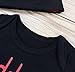 Baby Boys Girls Clothes Daddy's Little Man Print Bodysuit Outfits Clothes Set with Hat(0-3 Months) A-Black