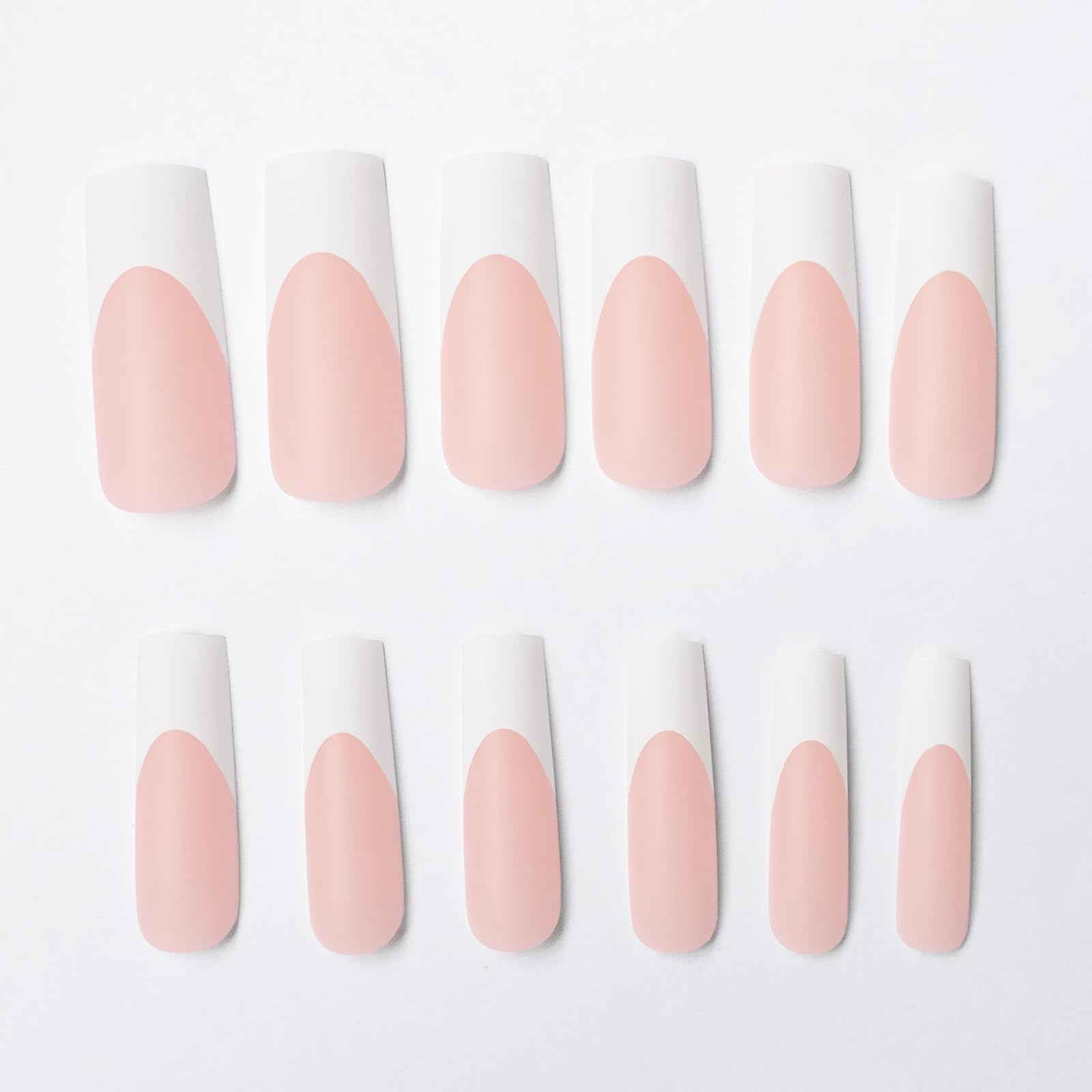 AddFavor 120pcs White French Tip Press on Nails Long Square Fake Nails Nude False Nails Sqaure French Press ons Square Nail Acrylic Artificial Nail with Adhesive Tab for Women - Image 2
