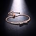 SHINCO Bella Lotus Cute Bowknot 18k Rose Gold Plated Chain CZ Diamond Charm Bracelets Women Girls Jewelry, Gifts for Love, Birthday, Valentine's Day, Anniversary