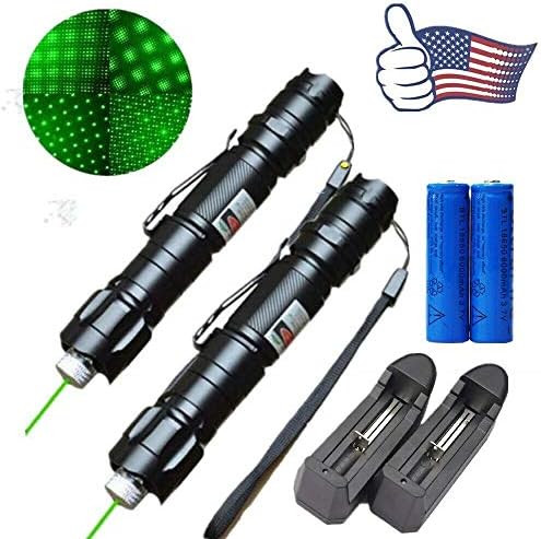 2X Projectors Equipment 200Mile Green Pointer 2in1 Astronomy+2xBatt+2xChar pet Toys (cat/Dog) Violetta Shop