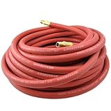 Continental (Formerly Goodyear) Heavy-Duty Rubber 3/8-Inch x 50-Ft All-Weather Rubber Air Hose, USA Made - Red