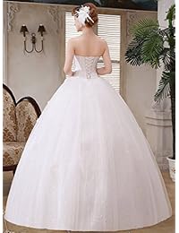 Clover - Vestido de novia 2017, diseño sin tirantes, plisado con cuentas, color marfil, blanco puro