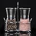 AdiChef Premium Salt and Pepper Grinder Set of Stainless Steel with Matching Stand – Stainless Steel Milla with Adjustable Ceramic Rotor, Elegant Manual Shakers, Bonus – Free Wooden Spoon – BPA-Free