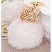 JOUDOO Rabbit Ball Keychain with Rhinestone Fox Head Keyring GJ-001 (White 1)
