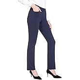 baleaf Women's Yoga Dress Pants Stretchy Work Slacks Business Casual Straight Leg/Bootcut Pull on Trousers w 4 Pockets