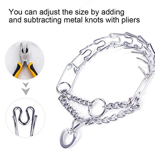 PUPWE Prong Collar,Pinch Collar,Adjustable Prong Training Collar with