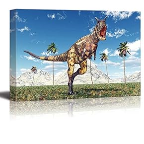 Canvas Prints Wall Art - Dinosaur Carnotaurus | Modern Wall Decor/Home Decoration Stretched Gallery Canvas Wrap Giclee Print. Ready to Hang - 12" x 18"