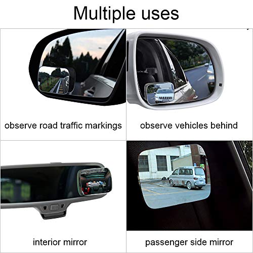 Blind Spot Mirror for Cars LIBERRWAY Blind Side Mirrors HD Glass Side Mirror Blind Spot Frameless Convex Rear View Mirror for Car, SUV Stick on Design - Thumbnail 4