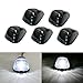 iJDMTOY Black-Out Smoked Lens Xenon White LED Illuminated Cab Roof Clearance Marker Lamps Compatible with Truck SUV 4x4, 5-Piece Roof Running Light Set Powered by (5) 5050-SMD LED Bulbs