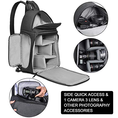 CADeN DSLR Camera Sling Backpack, Camera Backpack Bag with Tripod