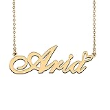 HUAN XUN 18K Gold Plated Name Necklace Aria for