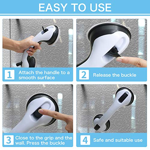 image for Suction Grab Bar, CHARMINER 12 Inches Shower Handle Bar, Bathroom Bala