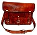 Firu-Handmade 15 inches Brown Leather Crossbody Laptop Messenger Bag Computer Satchel Vintage Handmade Bags for Men and Women
