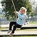 PELLOR Children Kids Wooden Round Disc Plate, Swing Seat with Adjustable Rope Outdoor Play Equipment
