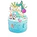 JeVenis Glitter Mermaid Cake Topper Mermai Happy Birthday Cake Decoration for Mermaid Baby Shower Birthday Party Supplies (Style 3)