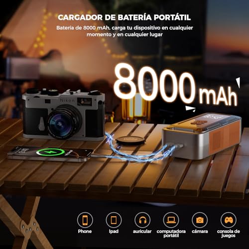 HUSEYTA Fuente de alimentación de Arranque de Coche de 2500 A con compresor de Aire de 150 PSI, Caja de Arranque de Coche, arrancador de batería de portátil, Pantalla LCD, luz LED (Plata)