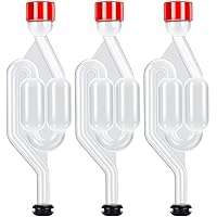 ONEBOM Fermentation Airlock 3 Pack, S Type Airlock Twin Bubble with Grommets for Wine Sauerkraut Making