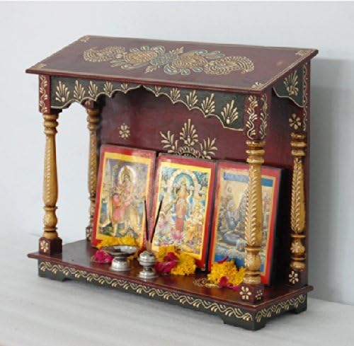Mereappne Handpainted Wooden Home Temple, Wall Hanging