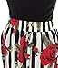 Ladies Black Short Sleeve Tops Skirt Set Floral Stripe Full Long Maxi Skirts M
