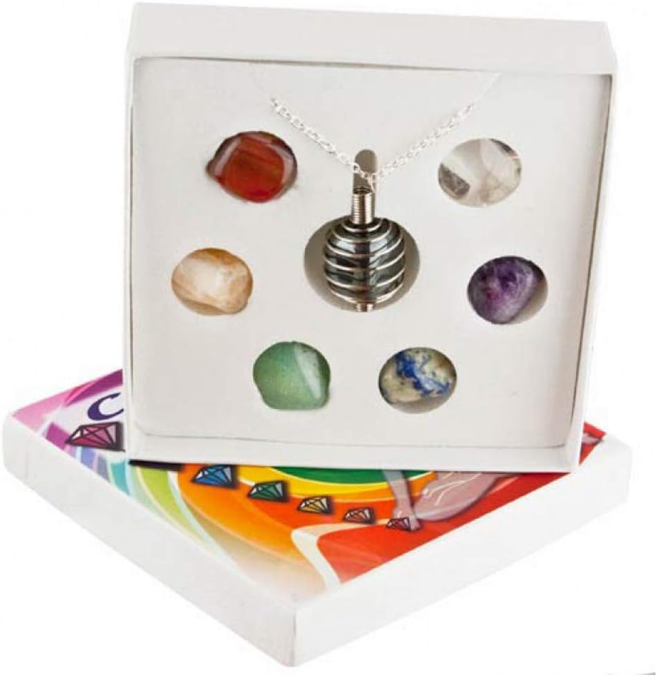 Chakra Crystal Stone Healing Pendant Kit + Gift Box