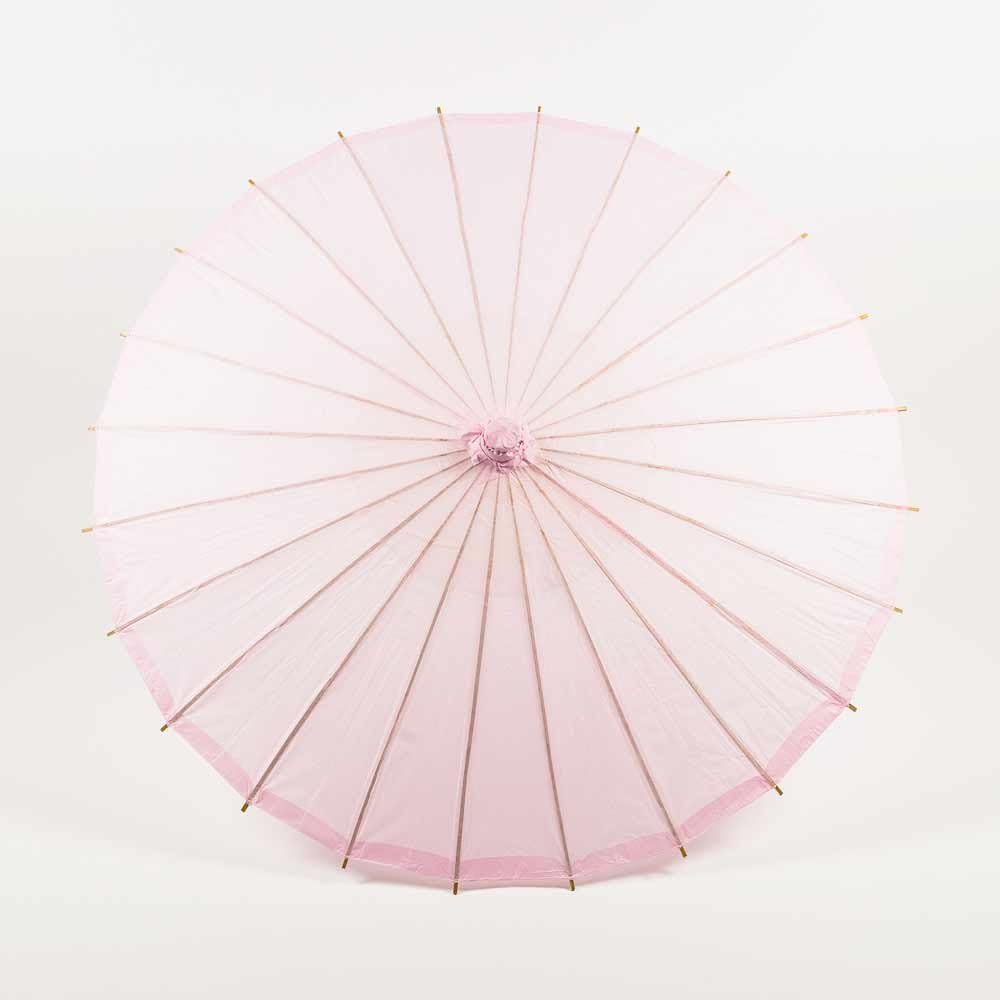 Luna Bazaar Paper Parasol - Chinese/Japanese Paper Umbrella - for Weddings and Personal Sun Protection (28-Inch Diameter, Pink)