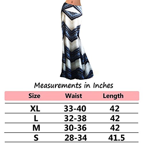 Women Fashion Summer Printed High Waisted Beach Maxi Skirts Long Skirt(White Geometric), 2XL