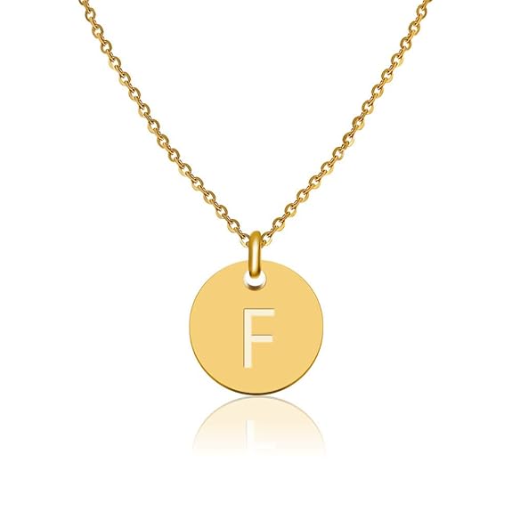 GD GOOD.designs EST. 2015 ® Damen Goldkette mit rundem Buchstabenhänger (personalisiert) Initialschmuck für Frauen