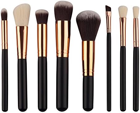 King Love Star Makeup Brushes 8 Pcs/Set Syntetic Hair Professional Makeup Brush Set Eye Shadows Eyeliner Nose Smudge Blending Make Up Brush (9 Pcs Black)