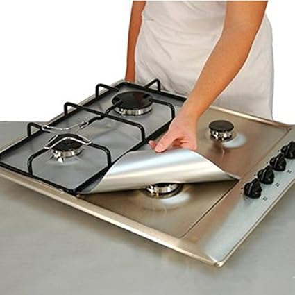 Sellify Black Reusable Easy Clean Gas Stove Protectors Cover Non