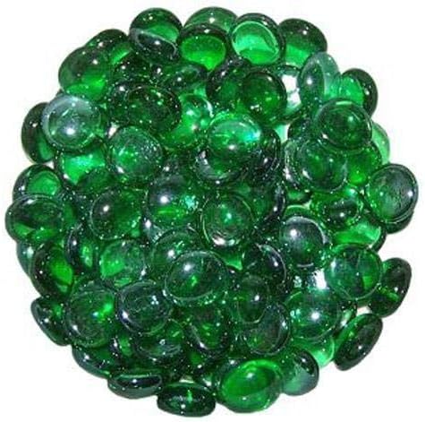 STONED® 1 Kilo of Decorative GREEN Round Glass Pebbles 20mm