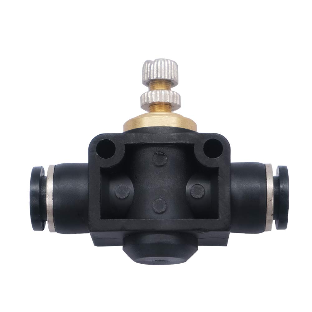 mxuteuk 2pcs 4mm or 5/32 inch Tube OD Pneumatic Push to Connect Air Flow Control Valve，inLine