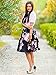 PERSUN Women Floral Midi A-Line Skater Skirt Black