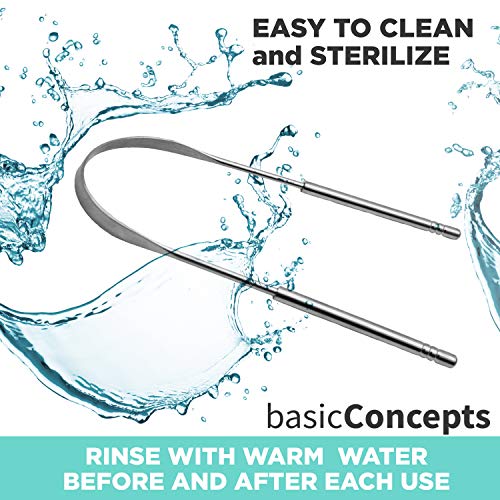 image for Tongue Scraper (3 Pack), Cure Bad Breath (Medical Grade), Stainless St