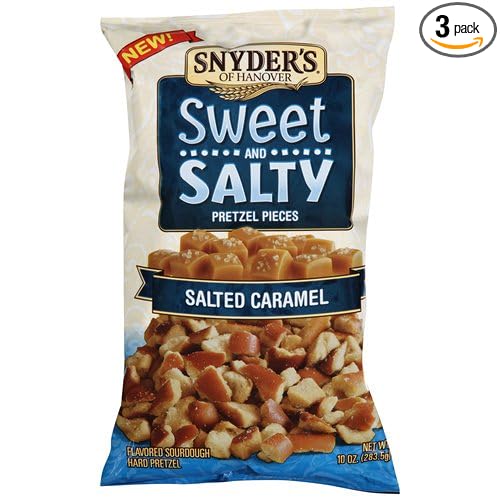 Snyders Sweet and Salty Pretzel Pieces 10oz Bag (Pack of 3) (Salted Caramel)