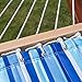 Lazy Daze Hammocks 12 FT Quilted Fabric Double Hammock with Spreader Bars and Detachable Pillow, 450lbs Weight Capacity, Mixed Blue Stripes