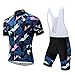 Coconut Ropamo Men's Short Sleeve Cycling Jersey Bike Shirt Men's Cycling Bib Shorts with 4D Gel Padded - Italy MITI Non-Slip