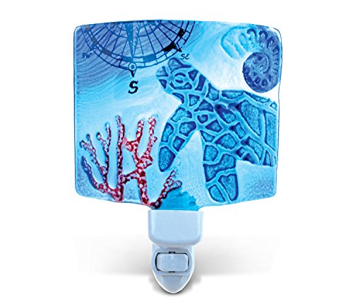 Puzzled Sea Turtle LED Night Light, Glass Art Plug in Energy Efficient Decorative Socket Lamp Manual