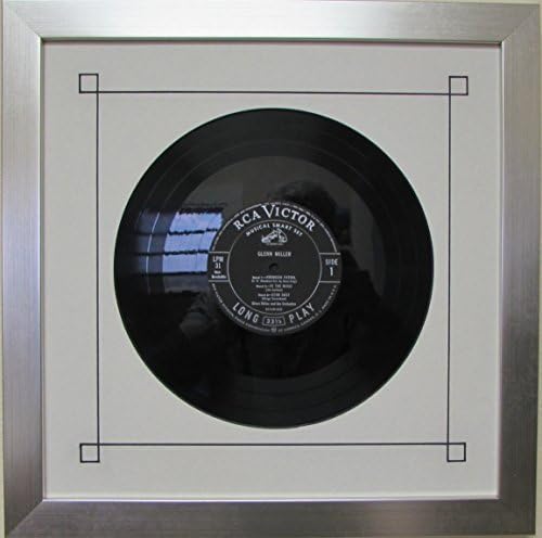 10" Vinyl Record Frame with White Mat Design (Black Trim) and Solid Wood Brushed Silver Frame