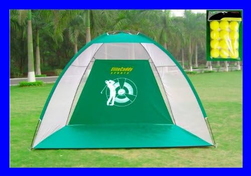 EliteCaddy Golf Practice NET Driving Hitting CAGE Training AID (Supersized) + 12 Practice Balls