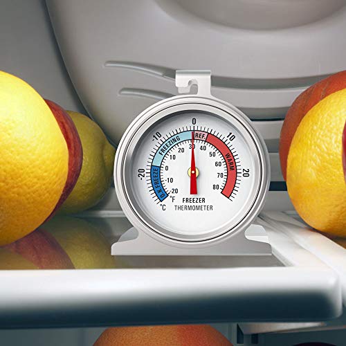 2 Pack Large Analog Freezer/Refrigerator Thermometer With easytoread