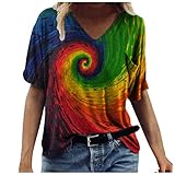 Short Sleeve Tops for Womens Colorful Printed