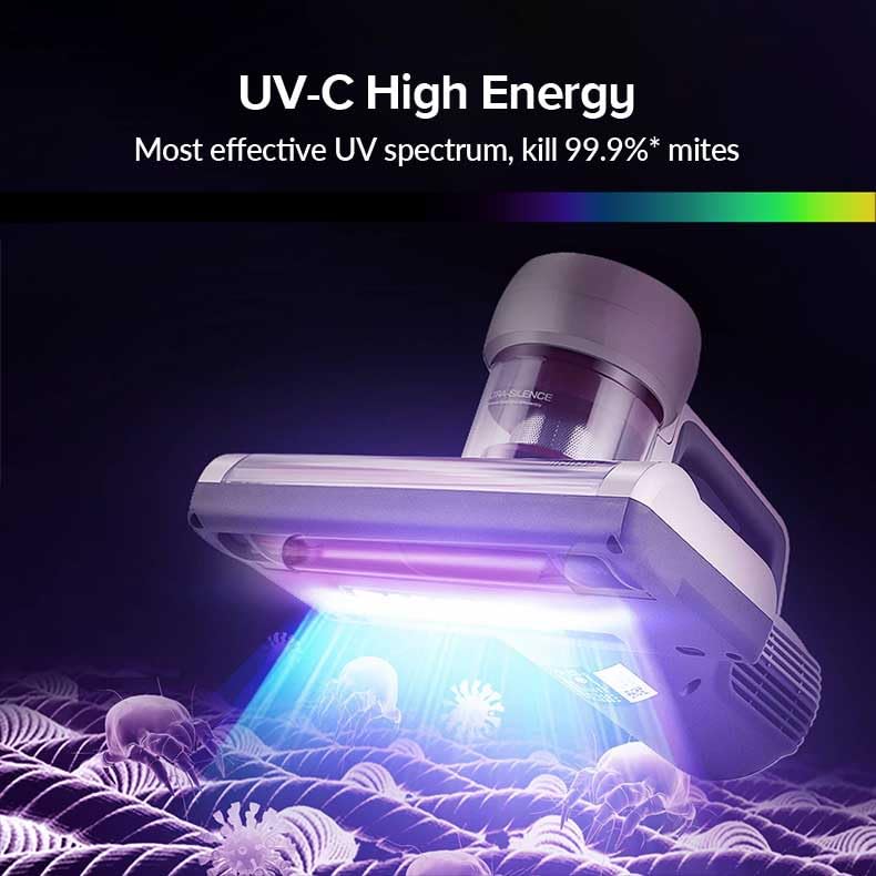Airbot Dust Mite Vacuum Cleaner UV Disinfection CM900,Mattress Vacuum Cleaner,trong & Safe UV Sterilization Function, LED Intelligent Display Panel, Detachable & Washable Parts - White
